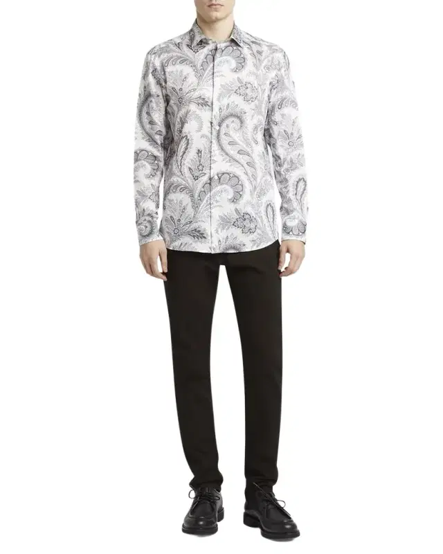 Men 's Cotton Multi-Paisley Dress Shirt