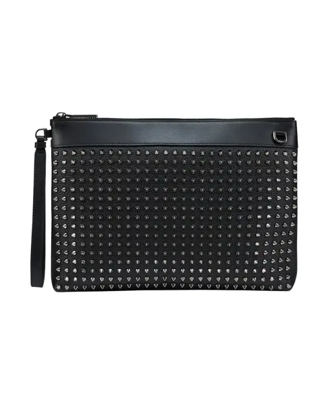 Christian Louboutin Men 's Funky Suede & Leather Spike Wrist Pouch