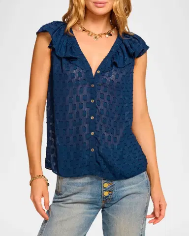 Ramy Brook Silvia Dot Ruffle-Trim Top | Thumbnail 4 Ramy Brook Silvia Dot Ruffle-Trim Top | Thumbnail 4