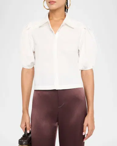 Ramy Brook Valeria Puff-Sleeve Cotton Shirt | Thumbnail 4 Ramy Brook Valeria Puff-Sleeve Cotton Shirt | Thumbnail 4
