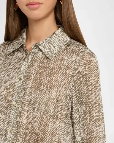 Ramy Brook Pauline Button-Front Silk Blouse | Thumbnail 5