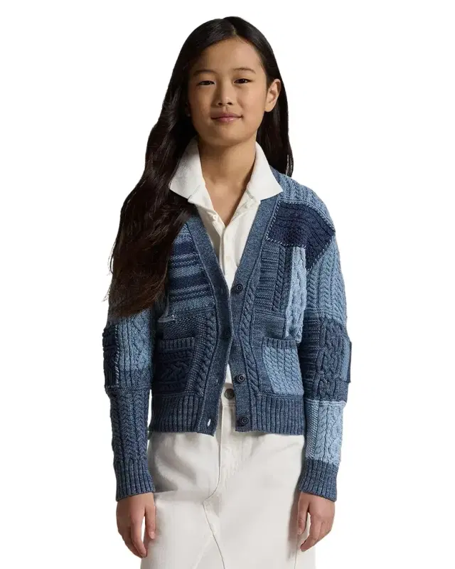 Polo Ralph Lauren Girl 's Cotton Patchwork Cardigan Sweater