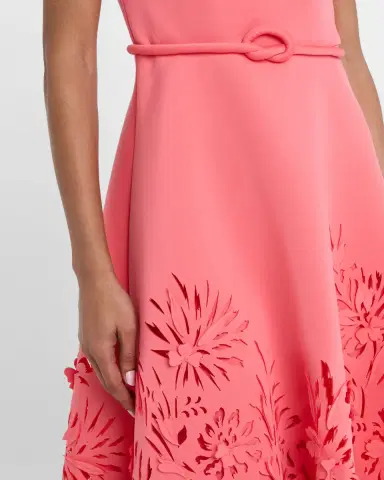 Badgley Mischka Collection Cutout Square-Neck Scuba Midi Dress | Thumbnail 5