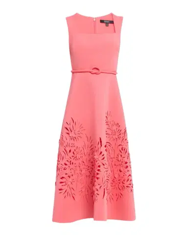Badgley Mischka Collection Cutout Square-Neck Scuba Midi Dress | Thumbnail 1