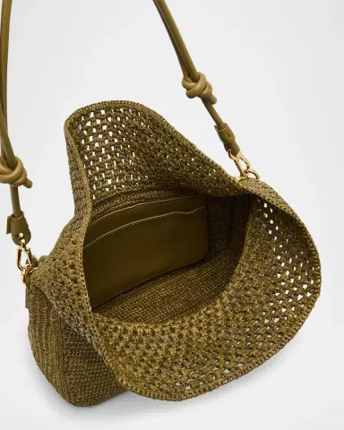 LOEWE x Paula's Ibiza Ola Small Shoulder Bag in Raffia and Leather | Thumbnail 4 LOEWE x Paula's Ibiza Ola Small Shoulder Bag in Raffia and Leather | Thumbnail 4