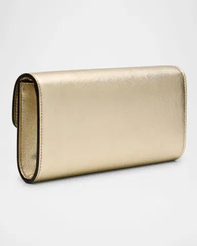 Jimmy Choo Bing Crystal Metallic Leather Wallet | Thumbnail 3