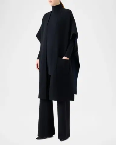 Akris Bicolor Cashmere Double-Face Knit Cape | Thumbnail 2 Akris Bicolor Cashmere Double-Face Knit Cape | Thumbnail 2