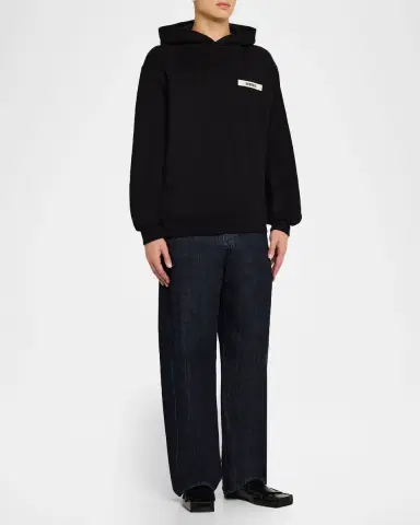 Jacquemus Men's Grosgrain Logo Cotton Hoodie | Thumbnail 2 Jacquemus Men's Grosgrain Logo Cotton Hoodie | Thumbnail 2