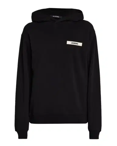 Jacquemus Men's Grosgrain Logo Cotton Hoodie | Thumbnail 1 Jacquemus Men's Grosgrain Logo Cotton Hoodie | Thumbnail 1