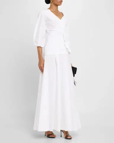 Chiara Boni La Petite Robe Flower-Embellished Stretch Cotton Maxi Dress | Thumbnail 4 Chiara Boni La Petite Robe Flower-Embellished Stretch Cotton Maxi Dress | Thumbnail 4