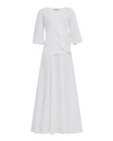 Chiara Boni La Petite Robe Flower-Embellished Stretch Cotton Maxi Dress | Thumbnail 1 Chiara Boni La Petite Robe Flower-Embellished Stretch Cotton Maxi Dress | Thumbnail 1