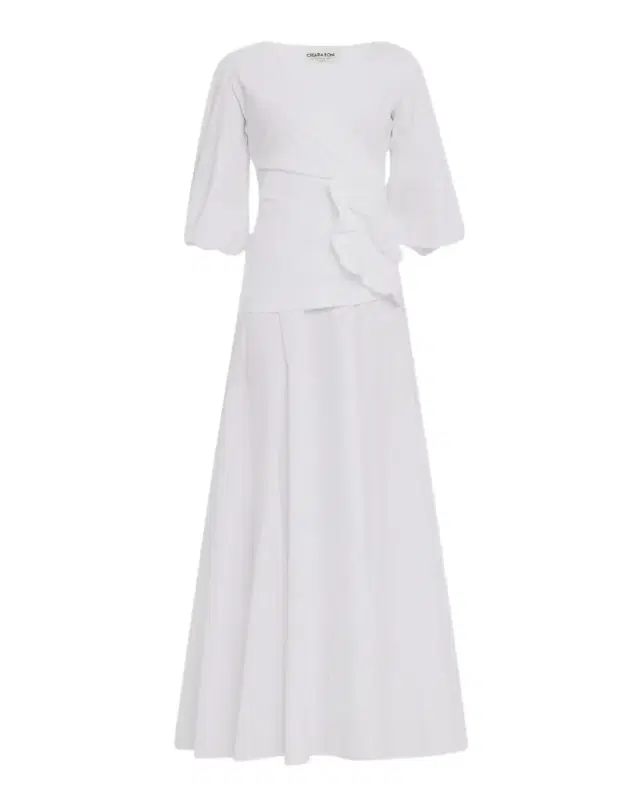 Chiara Boni La Petite Robe Flower-Embellished Stretch Cotton Maxi Dress