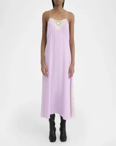 Chloé Lace-Trim Silk Midi Slip Dress | Thumbnail 2 Chloé Lace-Trim Silk Midi Slip Dress | Thumbnail 2
