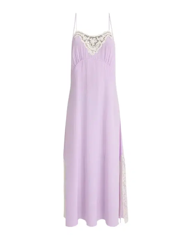 Chloe Lace-Trim Silk Midi Slip Dress