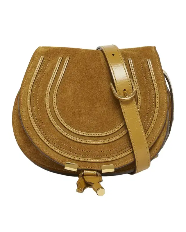 Chloe Marcie Flap Saddle Crossbody Bag in Suede