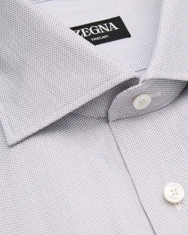 Zegna Men's Micro-Dot Cotton Dress Shirt | Thumbnail 2 Zegna Men's Micro-Dot Cotton Dress Shirt | Thumbnail 2