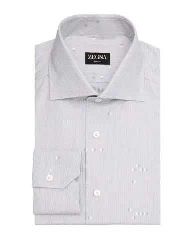 Zegna Men's Micro-Dot Cotton Dress Shirt | Thumbnail 1 Zegna Men's Micro-Dot Cotton Dress Shirt | Thumbnail 1