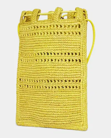 LOEWE x Paula's Ibiza Drawstring Pocket Crossbody Bag in Raffia | Thumbnail 2