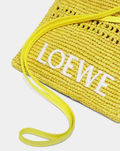 LOEWE x Paula's Ibiza Drawstring Pocket Crossbody Bag in Raffia | Thumbnail 5