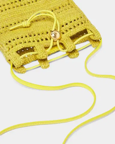 LOEWE x Paula's Ibiza Drawstring Pocket Crossbody Bag in Raffia | Thumbnail 6
