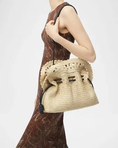 Loewe x Paula's Ibiza Flamenco Medium Ruffled Clutch Bag in Raffia | Thumbnail 2 Loewe x Paula's Ibiza Flamenco Medium Ruffled Clutch Bag in Raffia | Thumbnail 2