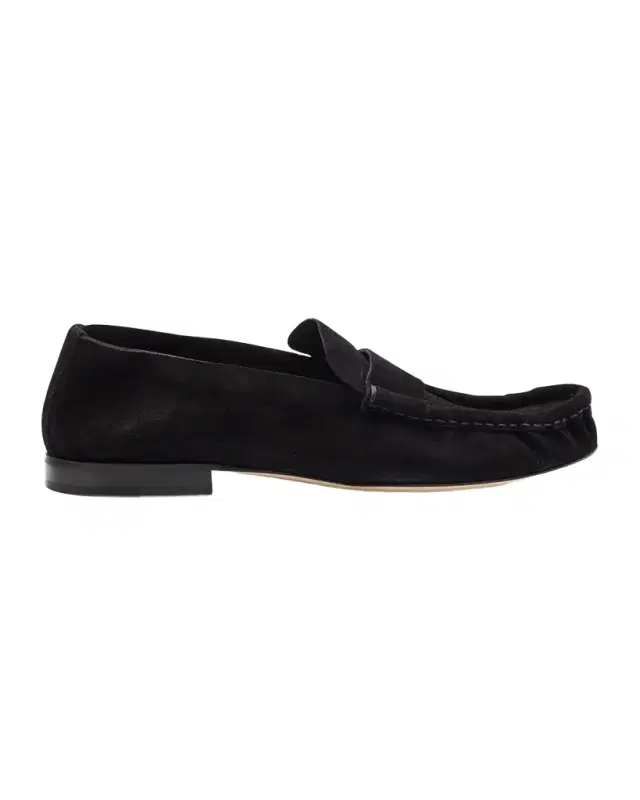THE ROW Calf Suede Slip-On Loafers