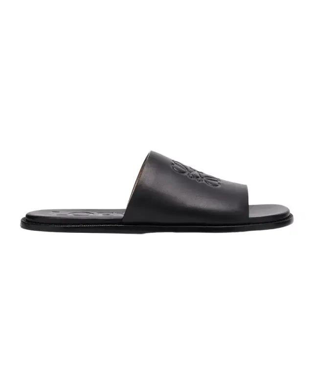 Loewe Men 's Flex Anagram Soft Calfskin Slide Sandals