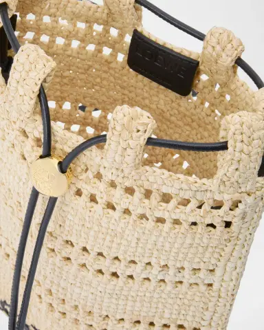 Loewe x Paula's Ibiza Pocket Drawstring Raffia Crossbody Bag | Thumbnail 3