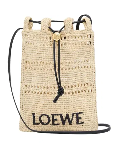 Loewe x Paula's Ibiza Pocket Drawstring Raffia Crossbody Bag | Thumbnail 1