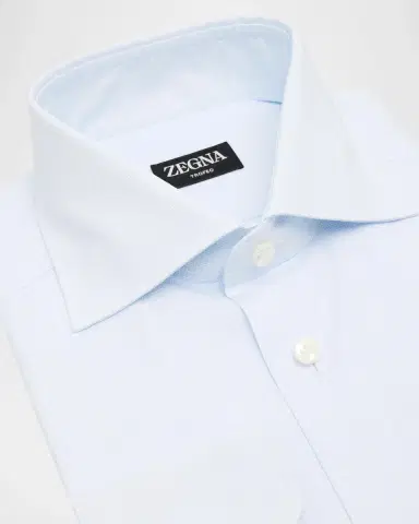 Zegna Men's Micro-Check Cotton Dress Shirt | Thumbnail 2 Zegna Men's Micro-Check Cotton Dress Shirt | Thumbnail 2