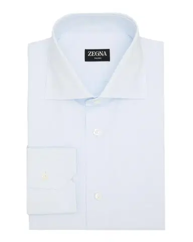 Zegna Men's Micro-Check Cotton Dress Shirt | Thumbnail 1 Zegna Men's Micro-Check Cotton Dress Shirt | Thumbnail 1