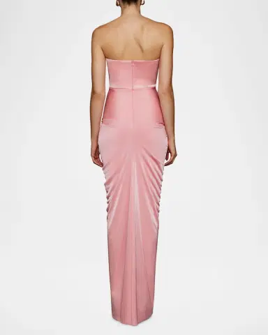 Et Ochs Selena Strapless Draped Glossy Jersey Gown | Thumbnail 3