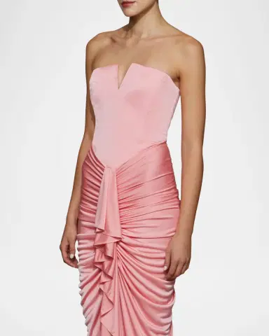 Et Ochs Selena Strapless Draped Glossy Jersey Gown | Thumbnail 5