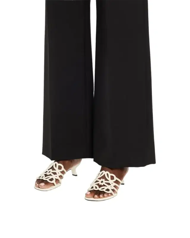 x Paula's Ibiza Petal Anagram Leather Caged Mule Sandals