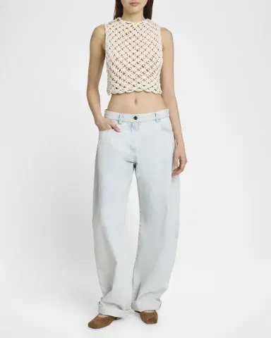 Alaïa Macrame Sleeveless Crop Top | Thumbnail 2