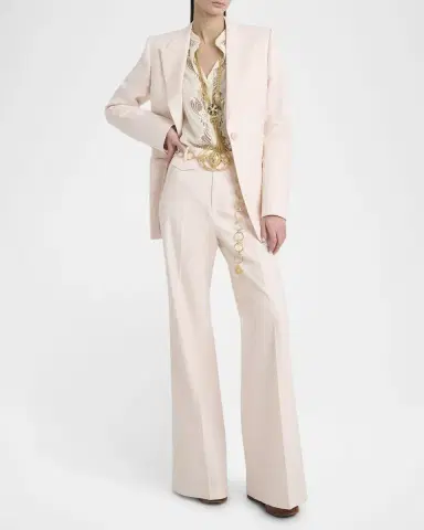 Chloé Lace Placket Tulip-Sleeve Silk Blouse | Thumbnail 2
