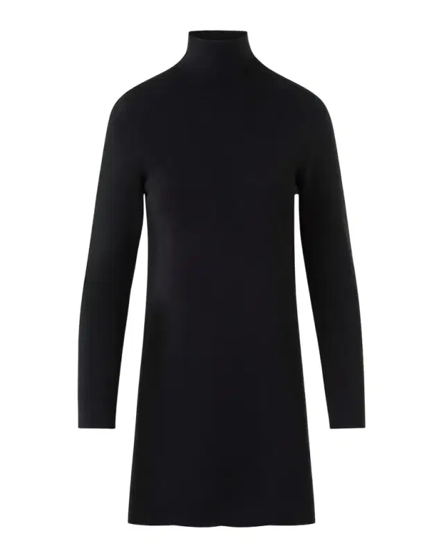 Turtleneck Cashmere-Silk Milano Knit Tunic Sweater