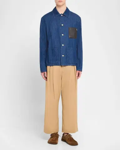 Loewe Men's Campo Suede Flamenco-Knot Boat Shoes | Thumbnail 3