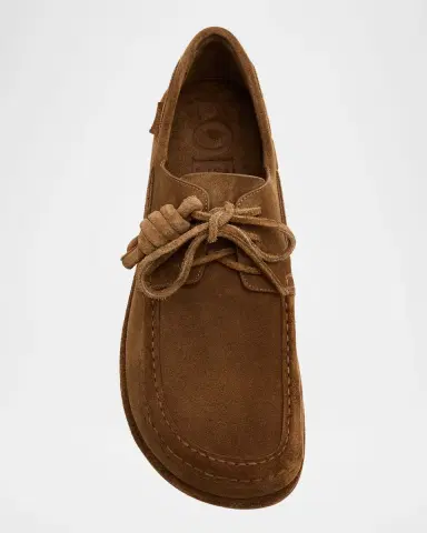 Loewe Men's Campo Suede Flamenco-Knot Boat Shoes | Thumbnail 6