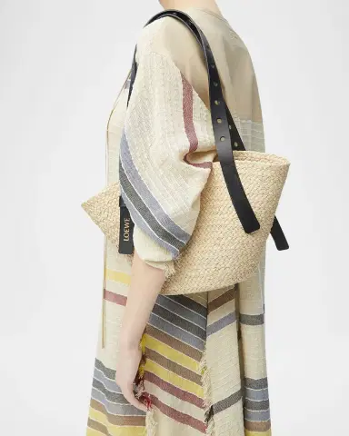Loewe x Paula's Ibiza Punch Hole Small Basket Shoulder Bag in Raffia | Thumbnail 2 Loewe x Paula's Ibiza Punch Hole Small Basket Shoulder Bag in Raffia | Thumbnail 2