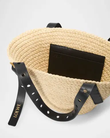 Loewe x Paula's Ibiza Punch Hole Small Basket Shoulder Bag in Raffia | Thumbnail 4 Loewe x Paula's Ibiza Punch Hole Small Basket Shoulder Bag in Raffia | Thumbnail 4