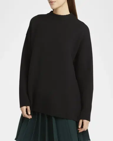 Jil Sander Superfine Merino Wool Oversized Crewneck Sweater | Thumbnail 4