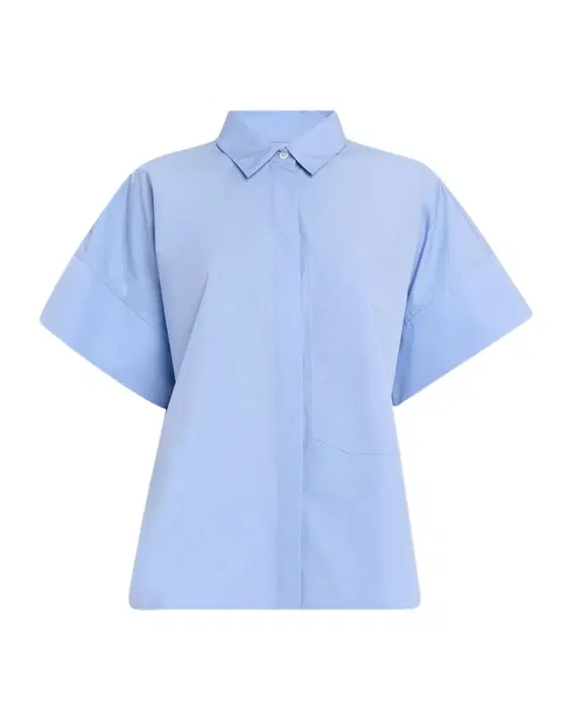 Boxy Short-Sleeve llared Shirt
