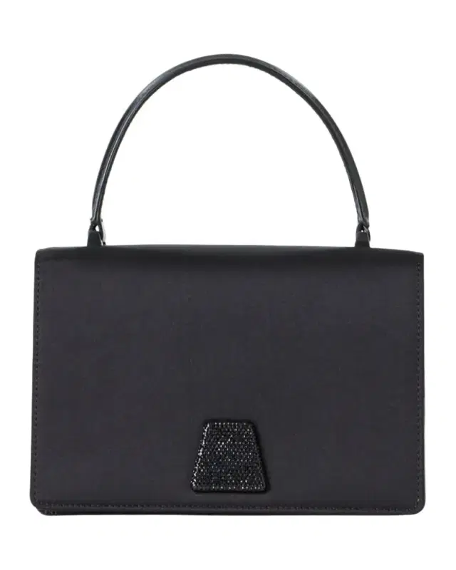 Akris Alice Crystal Trapezoid Satin Micro Top-Handle Bag