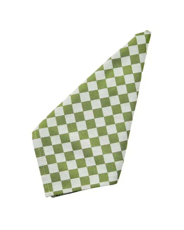 MacKenzie-Childs Green Check Napkins, Set of 4