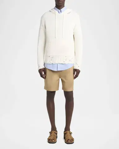 Marni Men's Distressed Knit Logo Hoodie | Thumbnail 2