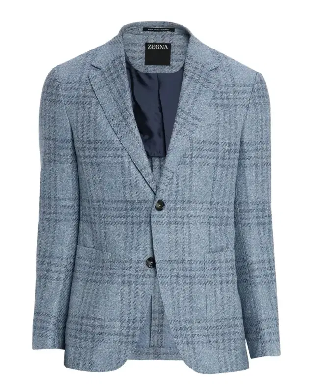 ZEGNA Men 's Maxi-Plaid Woven Patch-Pocket Sport Coat