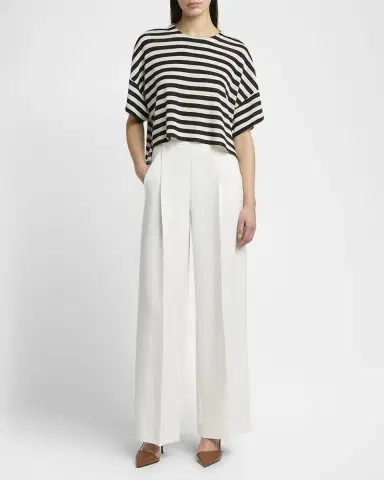 Giorgio Armani Wide Leg Silk Cady Trousers | Thumbnail 2