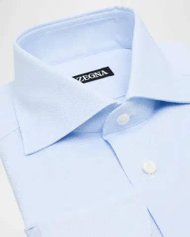 Zegna Men's Oxford Weave Cotton Dress Shirt | Thumbnail 2 Zegna Men's Oxford Weave Cotton Dress Shirt | Thumbnail 2