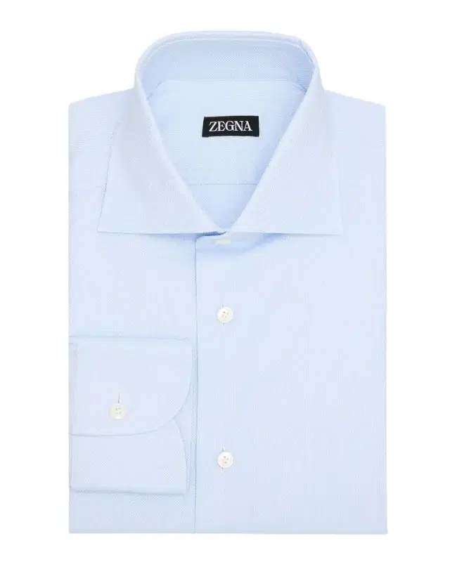 ZEGNA Men 's Oxford Weave Cotton Dress Shirt